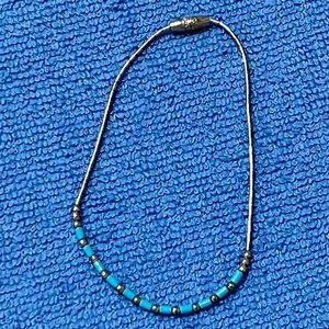Vintage Silver & Turquoise bracelet/ankle Ends screw together. Boho Beach Gypsy
